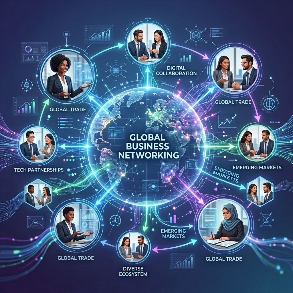 Abstract global business network illustration